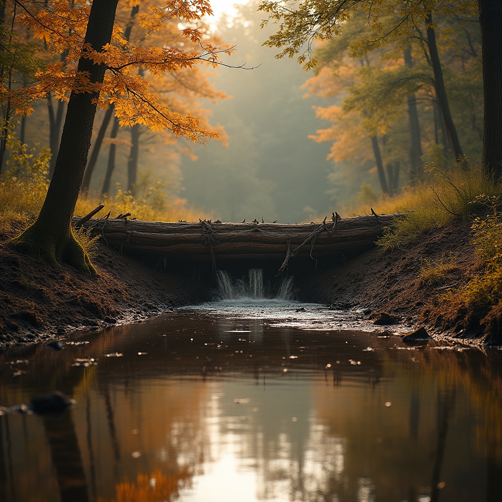 Bobrí hrádza na slovenskom potoku